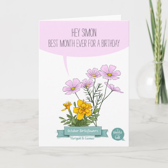 Octobre Carte Anniversaire, née dans le meilleur m (Devant)