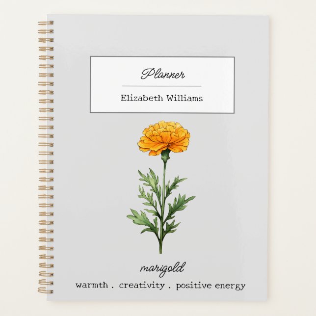 OCTOBRE MARIGOLD BIRTH FLOWER PERSONNALISÉ (Devant)