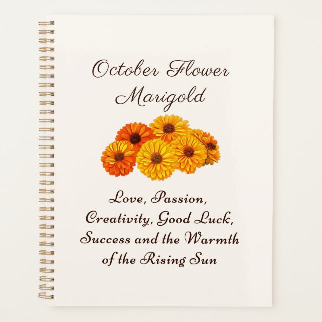 Octobre Mois de naissance Fleur Marigold Elegant (Devant)