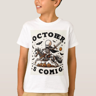 Octobre Skeleton Rider Halloween T-shirt pour les 