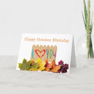 **OCTOBRE SOUHAITS D'ANNIVERSAIRE** AVEC CARTE D'A