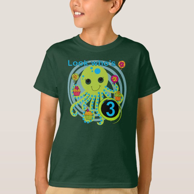 Octopus 3e anniversaire T-shirts et cadeaux (Devant)