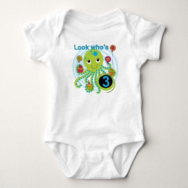 Octopus 3e anniversaire T-shirts et cadeaux (Devant)