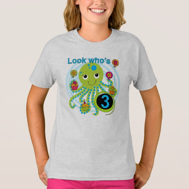 Octopus 3e anniversaire T-shirts et cadeaux (Devant)