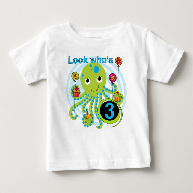 Octopus 3e anniversaire T-shirts et cadeaux (Devant)