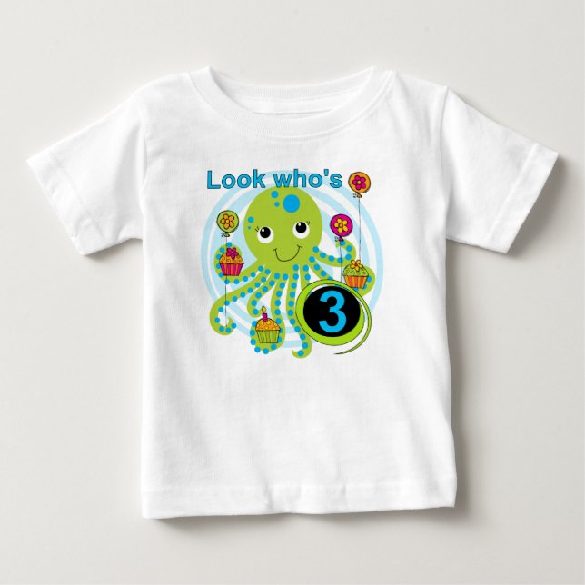 Octopus 3e anniversaire T-shirts et cadeaux (Devant)