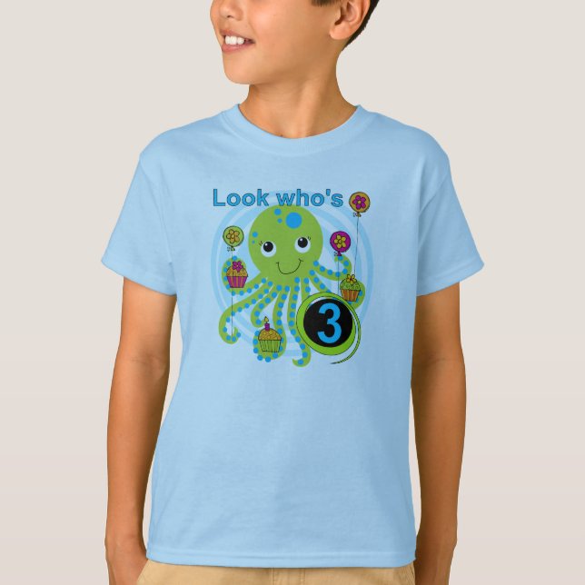 Octopus 3e anniversaire T-shirts et cadeaux (Devant)