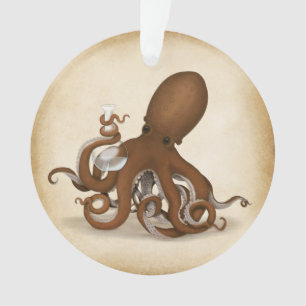 Octopus Avec Flacon Lab Style Antique Steampunk