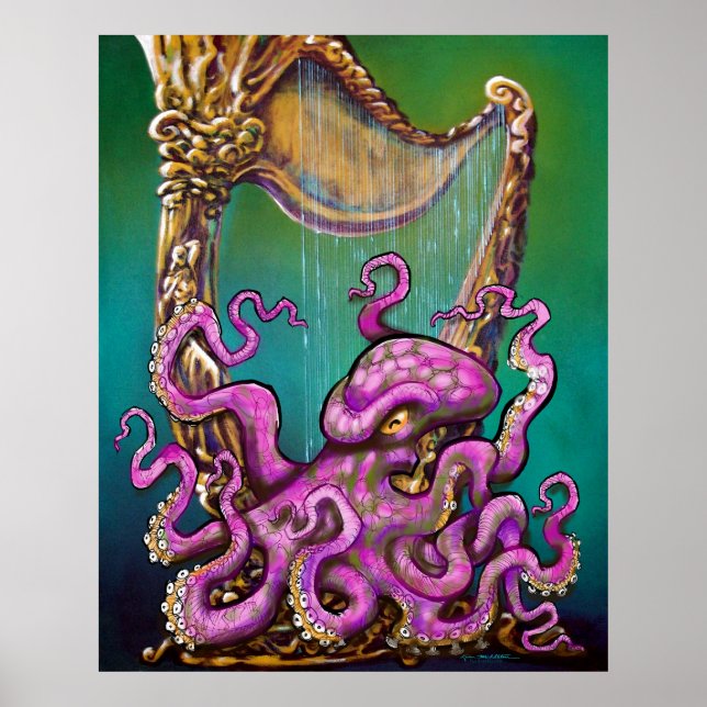 Octopus avec Poster de Harpe (Devant)