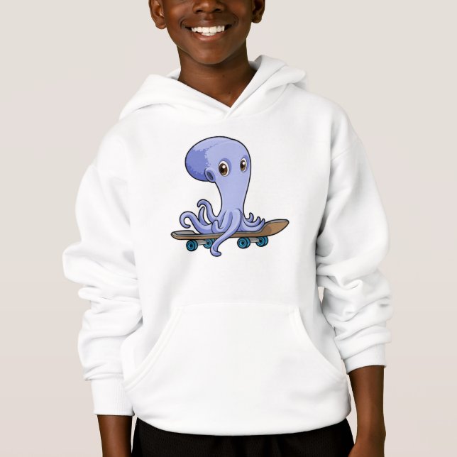 Octopus comme patineur avec skateboard (Devant)