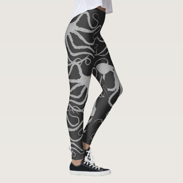 Octopus gris sur votre couleur - Leggings (Droite)