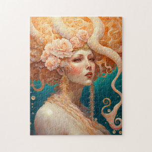Octopus Mermaid Imaginaire Art Jigsaw Puzzle