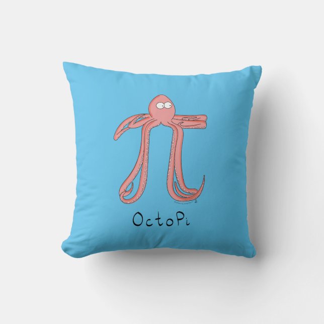 Octopus mignon Math Pi Day Coussin (Recto)