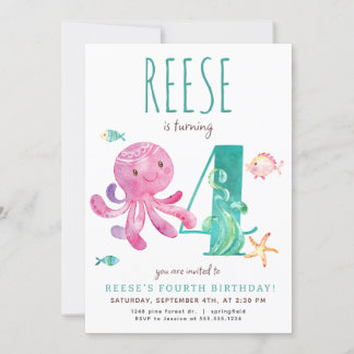 Octopus quatrième invitation anniversaire