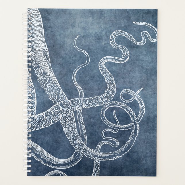 Octopus Twilight Blue Denim Aquarelle Art (Devant)