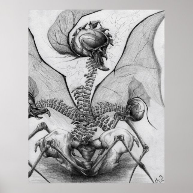 Odd Bone Fellow Horror Monster Art Poster (Devant)