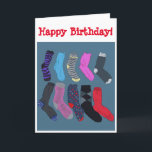 Odd Chaussettes Carte Anniversaire<br><div class="desc">Une carte de ma peinture de chaussettes étranges !</div>