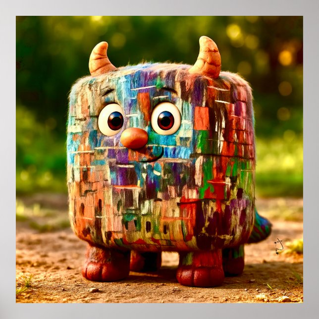 Odd Friends - Patchwork Cube Monster Poster (Devant)