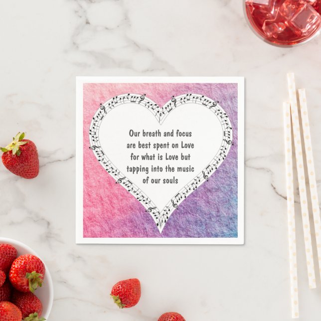 Ode à l'amour Serviettes en papier par la poète Ad (En situation)