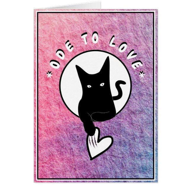 Ode to Love Cat Greeting Card - Adiela Akoo (Devant)