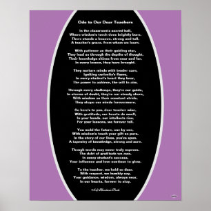 Ode to Our Chers enseignants Poem Poster Poster HA
