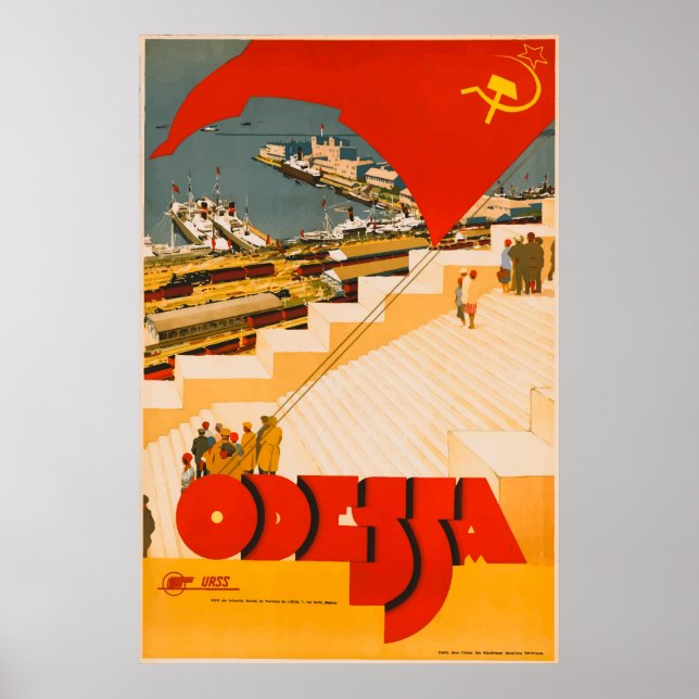 Odessa Ukraine Vintage Travel Poster (Devant)