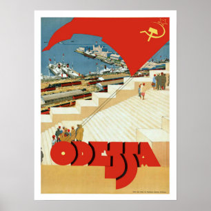 Odessa, Union soviétique, affiche de voyage vintag