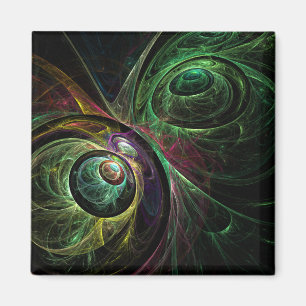 Oeil aux yeux Abstrait Art Carré Magnet