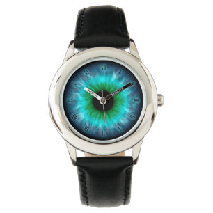 Oeil bleu montre oeil iris