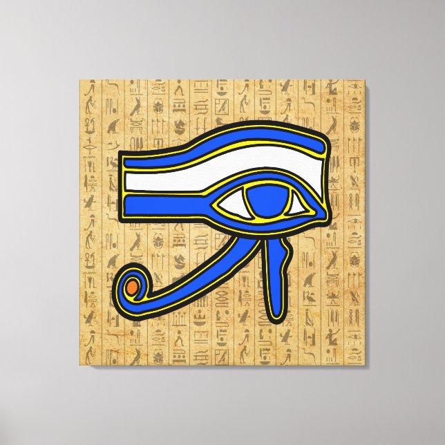 OEil bleu sur toile Hiéroglyphes Imprimer (Recto)