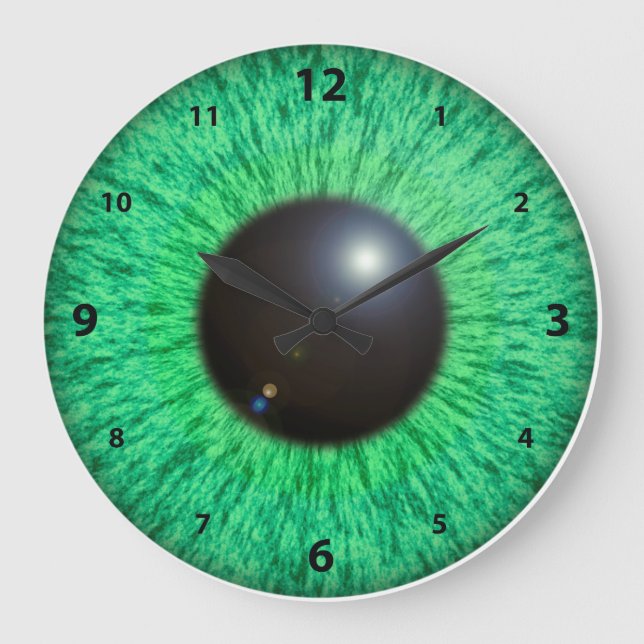 Oeil Bleu Vert Avec Horloge Flexible (Recto)