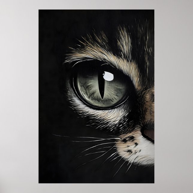 Œil de chat impression sombre, œil de chat noir go (Devant)