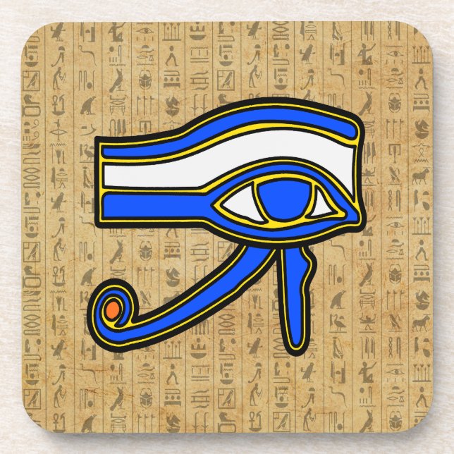 Oeil de Horus Bleu sur le Dessous de verre des Hié (Devant)