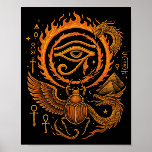 🔥 OEil de Horus - Éveil de feu   Poster égyptien