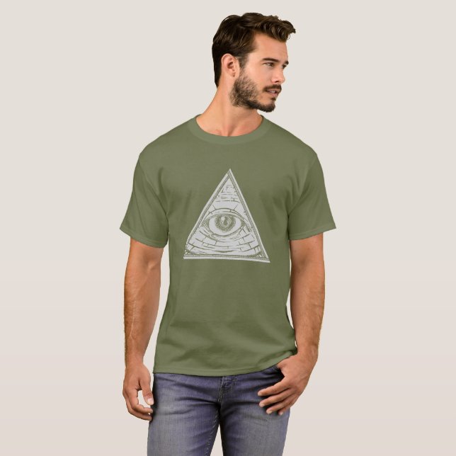 Oeil de "Illuminati" de T-shirt de Providence (Devant entier)