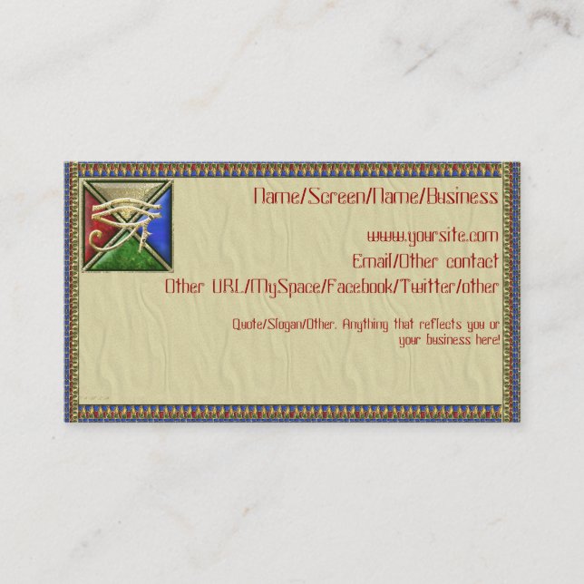 Oeil des cartes d'introduction de Horus (Devant)