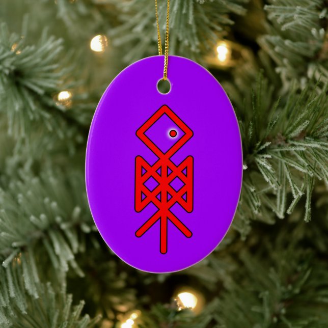 Œil d'Odin Viking Bindrune Yule Ornement en Cérami (Arbre)