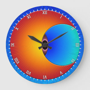 Oeil Du Soleil Arrondi Mur Horloge