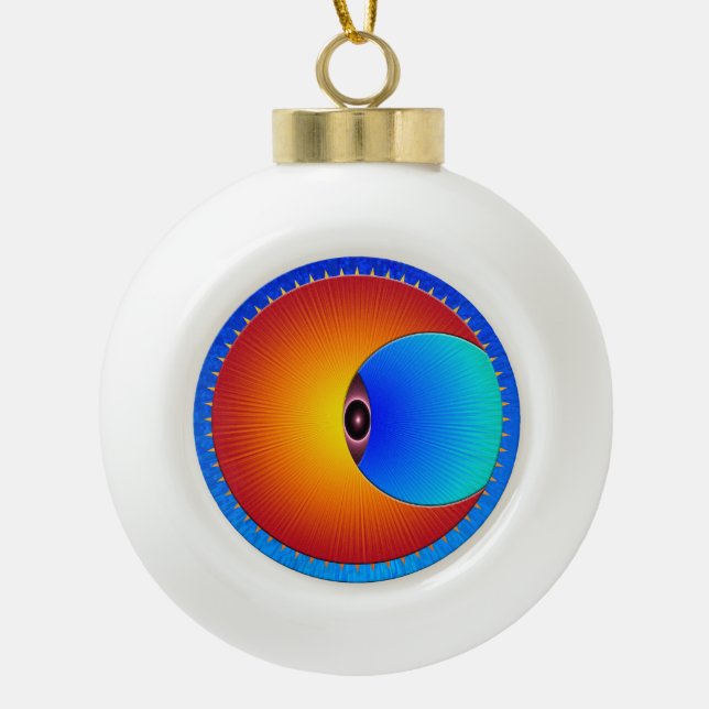 Oeil Du Soleil Boule En Céramique Ornement (Devant)