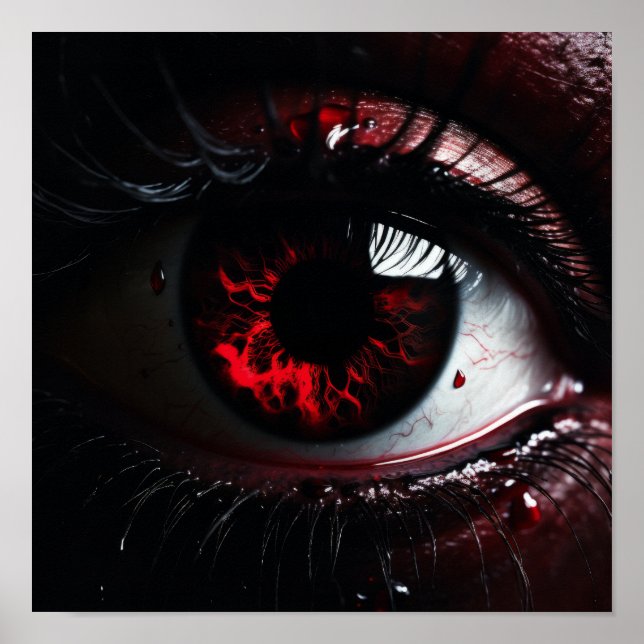 OEil rouge foncé - Éclater dans l'abîme" Poster (Devant)