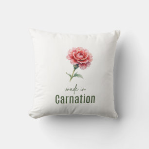 Oeillet de janvier Fleur de naissance Coussin Aqua