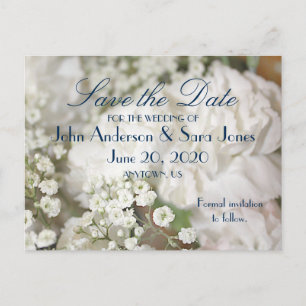 Œillets blancs & Gypsophile Cartes de sauvegarde d