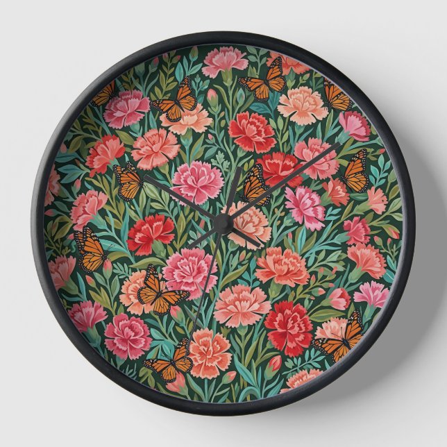 Œillets Papillons Art Horloges Abstraits (Recto)