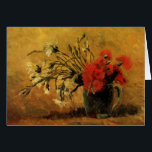 Oeillets rouges et blancs par Vincent van Gogh<br><div class="desc">Vase avec oeillets rouges et blancs sur Arrière - plan jaune par Vincent van Gogh. Ce post impressionnisme d'art vintage à fleurs mortes présente un bouquet de fleurs d'oeillets en fleurs du jardin dans un vase. À propos de l'artiste : Vincent Willem van Gogh (1853-1890) fut l'un des peintres Post...</div>
