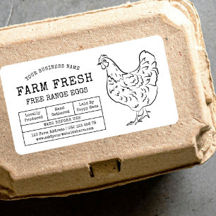 Oeuf Carton Étiquette Rustic Farm Illustration du
