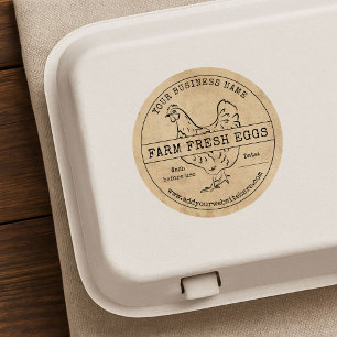 Oeuf Carton Étiquette Rustique Vintage ferme OEufs