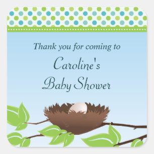 Oeuf dans les oiseaux Nid Baby shower Sticker Merc