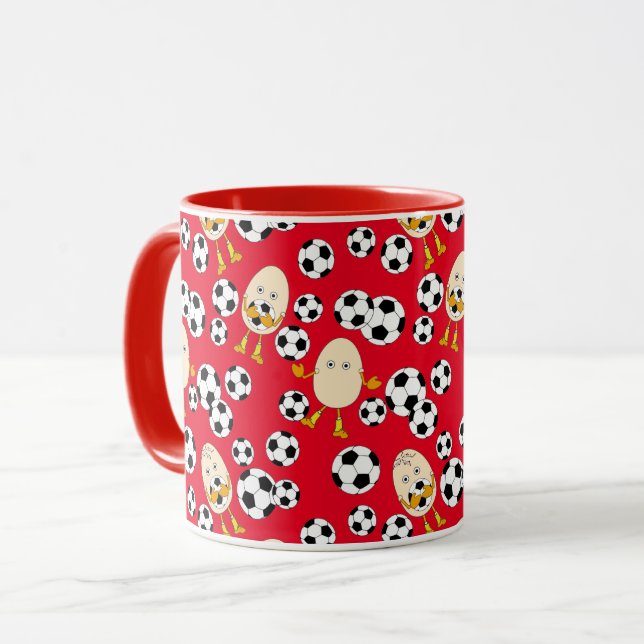 Oeuf de football Motif café Mug (Devant gauche)