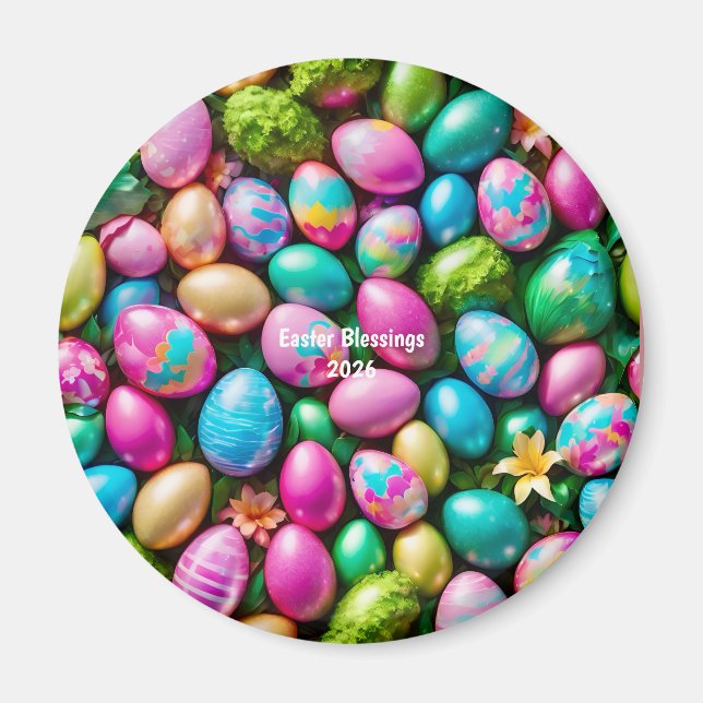 ~ Œuf de Pâques Aimant ~ Multicolore ~ (Devant)