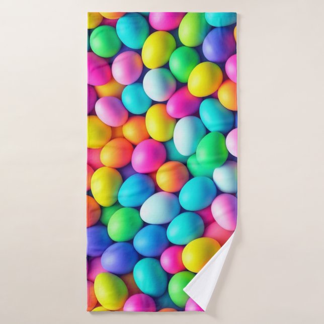 Oeuf de Pâques aux couleurs vives/Printemps (Serviette de bain)